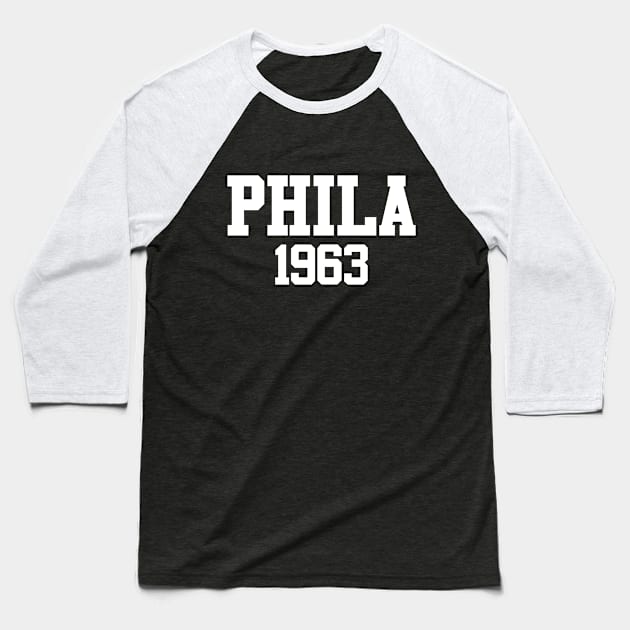 Philadelphia "Phila 1963" Baseball T-Shirt by GloopTrekker